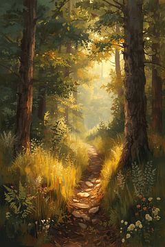 Light trail through the blossoming forest by Dante S