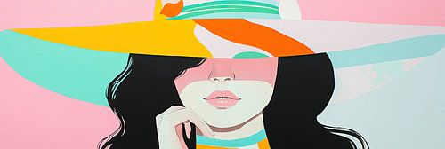 Femme avec un grand chapeau