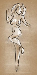 Femme nue abstraite sur Emiel de Lange