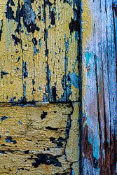 Oud, gekleurd hout (geel)