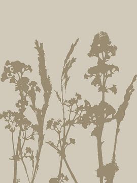 Minimalistische botanische Kunst in neutralen Farben von Dina Dankers