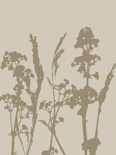 Minimalist botanical art in in neutral colors by Dina Dankers