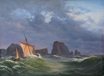 Anton Melbye, een Shetland-vissersboot, 1842 van Atelier Liesjes