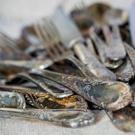 Old French brocante cutlery by Blond Beeld