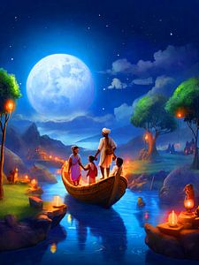 Boot im Mondlicht von TOAN TRAN