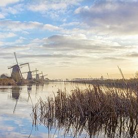 Quiet morning kinderdike windmills by Joris Beudel