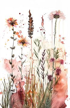 Watercolour wildflowers by Bianca ter Riet