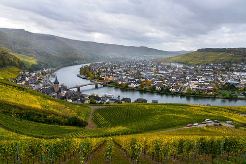Uitzicht over Bernkastel-Kues en de wijnvelden