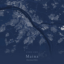 Historische Landkarte von Mainz, Deutschland von Ortsdrucke
