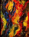 Abstract oil painting, Yellow, Red, Blue, Black, Orange by BowiScapes abstract and digital art thumbnail