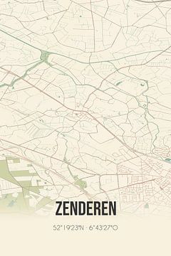 Vintage landkaart van Zenderen (Overijssel) van Rezona