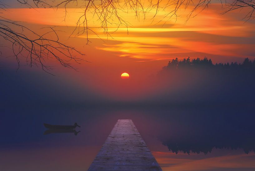 Coucher de soleil avec échafaudage par Designer