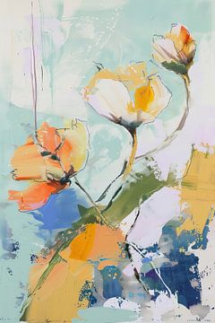 Abstract minimal Bloemen art van Abstract Schilderij