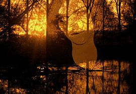 Vrouw bij waterkant von Leo Huijzer