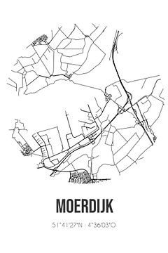 Moerdijk (Noord-Brabant) | Karte | Schwarz und Weiß von Rezona