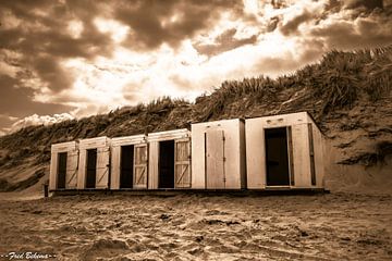 Strandhuisje in Zeeland van Fred Bekema