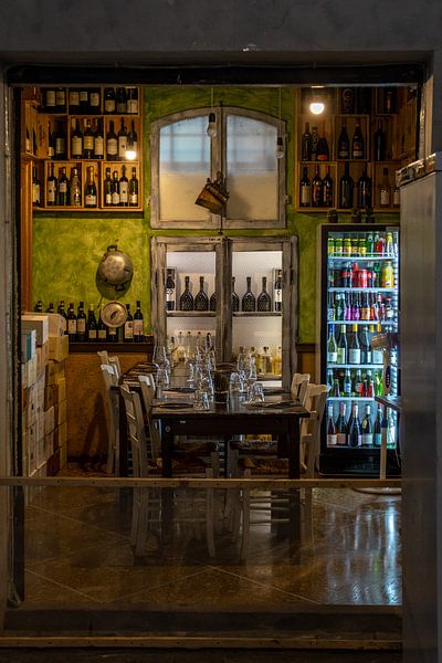 Ein attraktives Restaurant in der italienischen Stadt Volterra, Toskana von Marc Wielaert