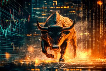 Bulle im digitalen Finanzmarkt von Poster Art Shop