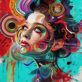 Rêves turquoise — Un portrait plein de dynamisme et de fantaisie sur ART AKON