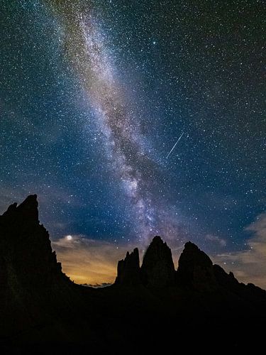 De melkweg boven de Drei Zinnen