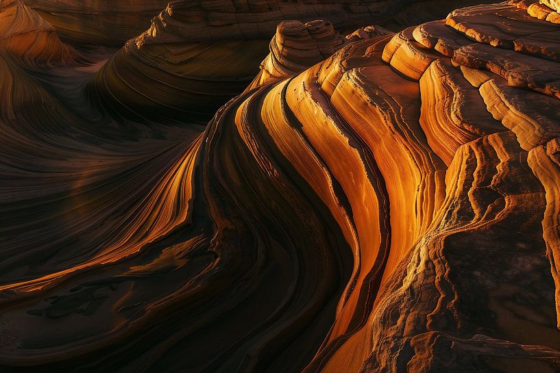 Woestijnavond, magisch verlicht van fernlichtsicht