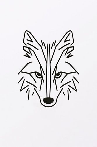 Minimalistische Abstracte Vos Line Art