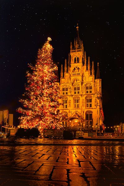Weihnachten in Gouda bei Nacht von Chi