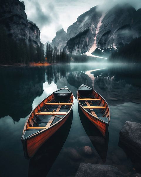 Boote auf dem See von fernlichtsicht