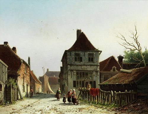 Adrianus Eversen,Uitzicht op een steeg in Hoorn