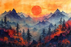 malerische japanische Kunstlandschaft