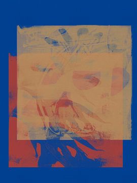 Moderne abstrakte minimalistische Malerei in hellen Pastellfarben von Dina Dankers