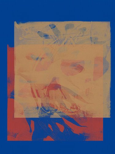 Modern abstract minimalistisch schilderij in heldere pasteltinten