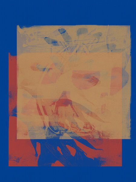 Modern abstract minimalist painting in bright pastels by Dina Dankers