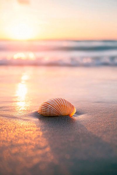 Shell on the beach by Poster Art Shop