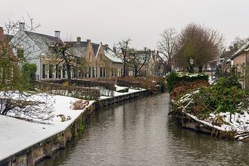 Winter in het Nederlandse dorp Drimmelen