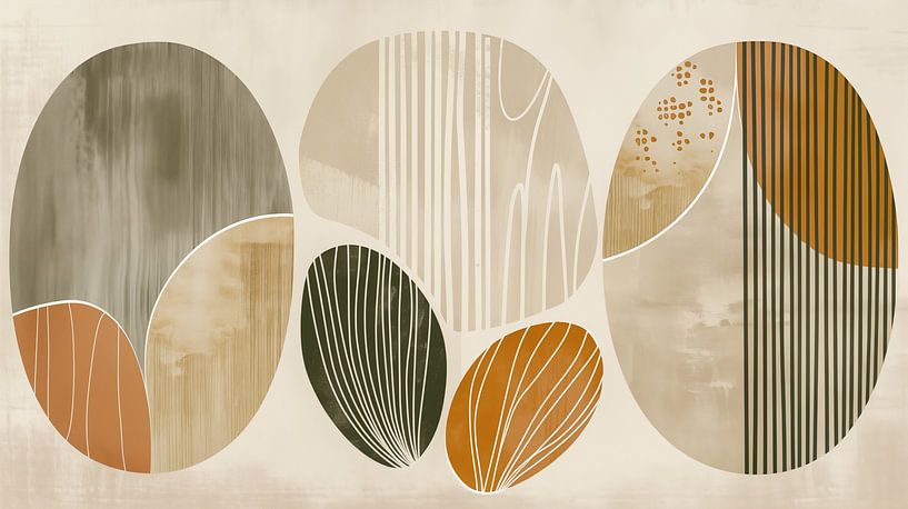botanical shapes in earth tones by Black Coffee