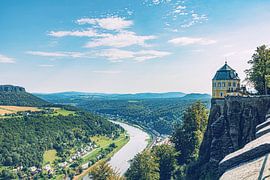 Aussichtspunkt von der Festung Königstein im Sommer von Jakob Baranowski - Photography - Video - Photoshop