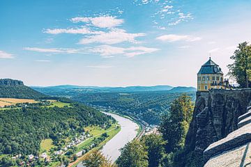 Uitzicht vanaf vesting Königstein van Jakob Baranowski - Photography - Video - Photoshop