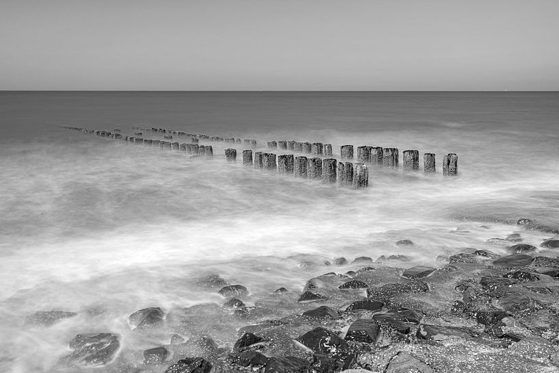 La côte de la mer du Nord en noir et blanc par Teuni's Dreams of Reality