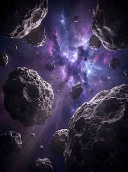 Asteroid field in deep space