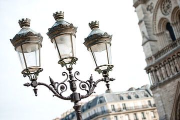 straatverlichting Notre-Dame in Parijs van Rene du Chatenier