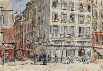 Frederic Houbron - Intersection de deux rues, à Paris, en 1899 (1899) van Peter Balan