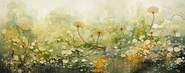 Mer de fleurs sur Peinture Abstraite