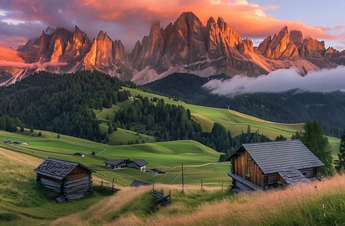 Zomerpanorama van de Dolomieten