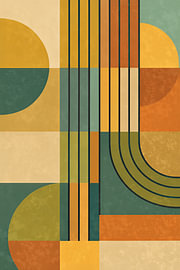Abstract geometric composition in warm retro colours (Part 1) by STUDIO ARTSY