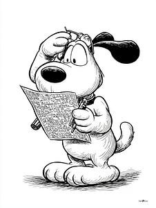 Kleine Hundekarikatur