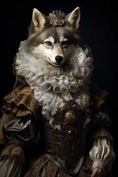 Wolf in baroque style by PIX on the wall