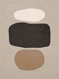 Art moderne abstrait, organique et géométrique dans des tons ocres