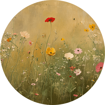Bloemenveld in pastelkleuren van Carla Van Iersel