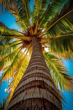 Palmboom in de lucht van Poster Art Shop
